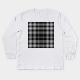 Menzies Black Tartan Plaid Scottish Pattern Kids Long Sleeve T-Shirt